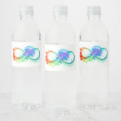Étiquette Pour Bouteilles D'eau Infinity avec Rainbow Jellyfish (Bouteilles)