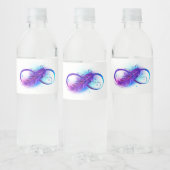 Étiquette Pour Bouteilles D'eau Infinity with purple feather (Bouteilles)