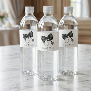 Étiquette Pour Bouteilles D'eau Infirmière Chic Diplôme Coquette Nœud Médical