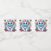 Étiquette Pour Bouteilles D'eau Infirmière fantôme avec seringues : Hallowe vibran (Étiquettes simples)