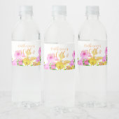 Étiquette Pour Bouteilles D'eau Jardin floral blanc (Bouteilles)