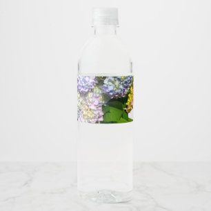 Étiquette Pour Bouteilles D'eau Jardins d'Hydrangea, rose, bleu, violet