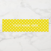 Étiquette Pour Bouteilles D'eau Jaune Radioactive avec pois blancs 1 (Étiquettes simples)