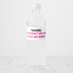 Étiquette Pour Bouteilles D'eau Je suis un Gymnaste Magenta Gymnastique amusant Ci