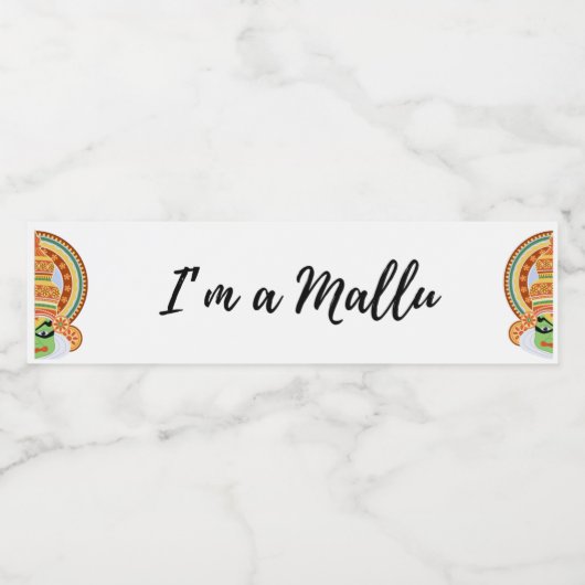 Étiquette Pour Bouteilles D'eau Je suis un Mallu premium masque visage classique c (Étiquettes simples)