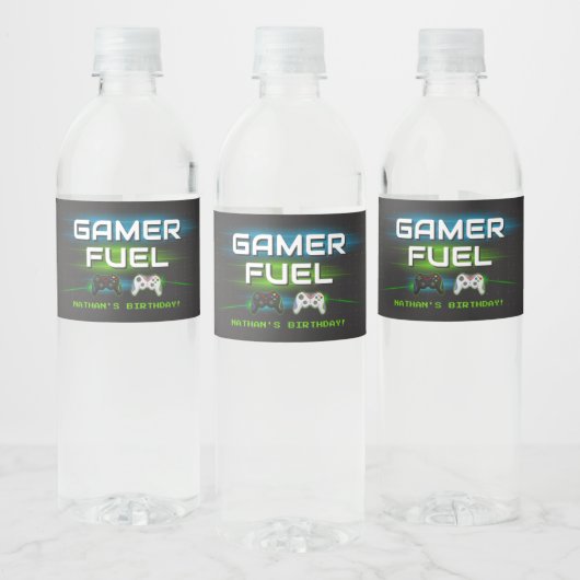 Étiquette Pour Bouteilles D'eau Jeu Vidéo Garçon Jeu d'anniversaire (Bouteilles)