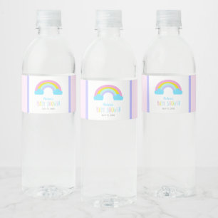 Étiquette Pour Bouteilles D'eau Joli Baby shower arc-en-ciel Couleurs douces et pa