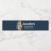 Étiquette Pour Bouteilles D'eau Joli brun parfum et Feuille Tropical Aquarelle (Étiquettes simples)