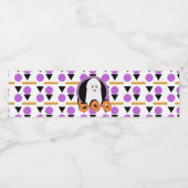 Étiquette Pour Bouteilles D'eau Joli Halloween Fantôme violet orange (Étiquettes simples)