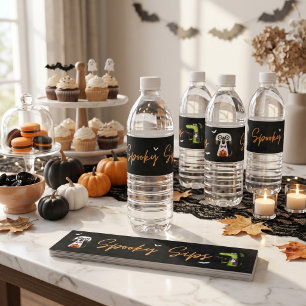 Étiquette Pour Bouteilles D'eau Jolie fête d'Halloween aquarelle effrayante
