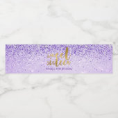 Étiquette Pour Bouteilles D'eau Jolie Parties scintillant violette, Douce 16 (Étiquettes simples)