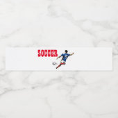 Étiquette Pour Bouteilles D'eau Joueur de football (Étiquettes simples)