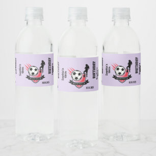 Étiquette Pour Bouteilles D'eau Joueuse de football fille, équipe de filles de foo