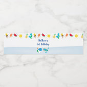 Étiquette Pour Bouteilles D'eau Jour de la piscine pour garçons (Étiquettes simples)