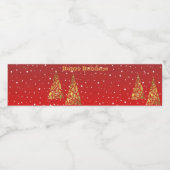 Étiquette Pour Bouteilles D'eau Jours fériés de Noël dorés (Étiquettes simples)