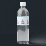 Étiquette Pour Bouteilles D'eau Joy to the World Christmas Citation Typographie<br><div class="desc">Étiquettes de bouteilles d'eau avec une illustration amusante et fantaisiste. Design typographique en forme d'arbre de Noël avec quelques ornements de noël et une étoile au-dessus. A l'intérieur sont les mots : Joie au monde.</div>