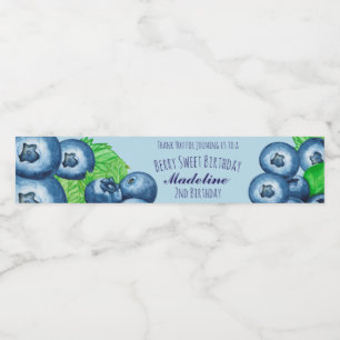 Étiquette Pour Bouteilles D'eau Joyeux Anniversaire Myrtilles Sucrées 