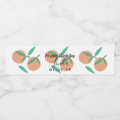 Étiquette Pour Bouteilles D'eau Joyeux Anniversaire  Oranges Script Fête (Étiquettes simples)