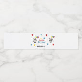 Étiquette Pour Bouteilles D'eau Joyeux anniversaire Panda ours blanc (Étiquettes simples)