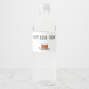 Étiquette Pour Bouteilles D'eau Joyeux anniversaire pour Bourbon Lover