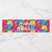 Étiquette Pour Bouteilles D'eau Joyeux Ballons d'anniversaire (Étiquettes simples)