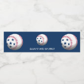 Étiquette Pour Bouteilles D'eau Joyeux baseball 4 juillet (Étiquettes simples)