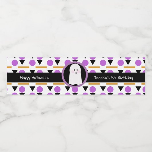 Étiquette Pour Bouteilles D'eau Joyeux Halloween Fantôme Anniversaire Motif (Étiquettes simples)