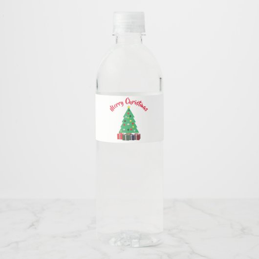 Étiquette Pour Bouteilles D'eau Joyeux Noël (Devant)