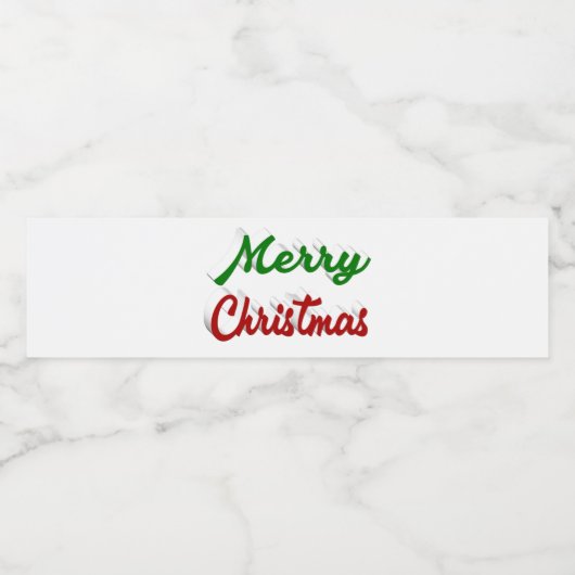 Étiquette Pour Bouteilles D'eau Joyeux Noël rouge et vert script (Étiquettes simples)