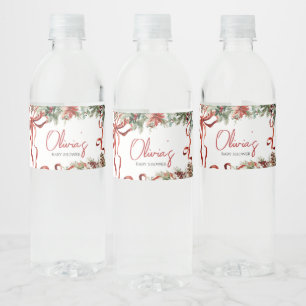 Étiquette Pour Bouteilles D'eau Joyeux petit Baby shower Père Noël de Noël