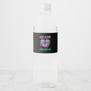 Étiquette Pour Bouteilles D'eau Juste une fille qui aime les libellules
