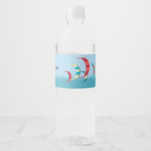 Étiquette Pour Bouteilles D'eau Kite Surf (Devant)