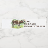 Étiquette Pour Bouteilles D'eau La ferme à la vache (Étiquettes simples)