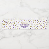 Étiquette Pour Bouteilles D'eau La retraite est douce Confetti doré violet (Étiquettes simples)