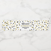 Étiquette Pour Bouteilles D'eau La retraite est douce Noir Confetti (Étiquettes simples)