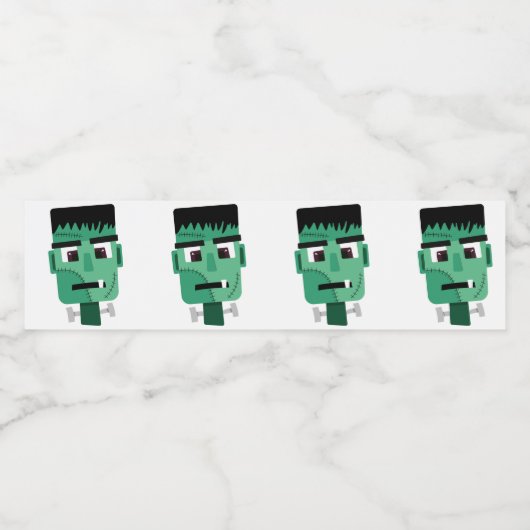 Étiquette Pour Bouteilles D'eau La tête du monstre Frankenstein (Étiquettes simples)