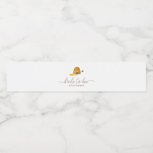 Étiquette Pour Bouteilles D'eau Label Mariée à l'abeille (Étiquettes simples)