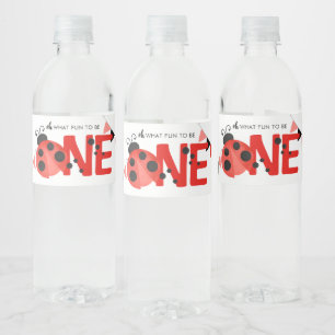 Étiquette Pour Bouteilles D'eau Ladybug 1er anniversaire ONE valeur nutritive Reto