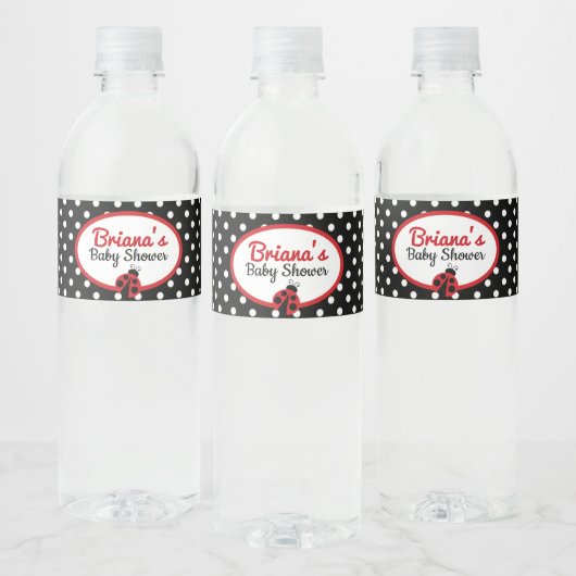 Étiquette Pour Bouteilles D'eau Ladybug Baby shower ou fête d'anniversaire (Bouteilles)