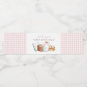 Étiquette Pour Bouteilles D'eau Lait et biscuits Anniversaire rose (Étiquettes simples)