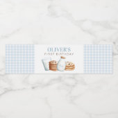 Étiquette Pour Bouteilles D'eau Lait et cookies Anniversaire bleu (Étiquettes simples)