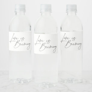 Étiquette Pour Bouteilles D'eau L'amour brasse la Fête des mariées florale