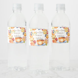 Étiquette Pour Bouteilles D'eau L'amour brasse l'automne nuptiale douche faveurs