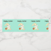 Étiquette Pour Bouteilles D'eau lapin de pâques avec panier (Étiquettes simples)