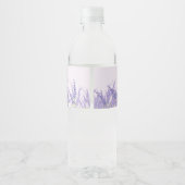 Étiquette Pour Bouteilles D'eau lavande, élégant, moderne, tendance, floral, viole (Dos)