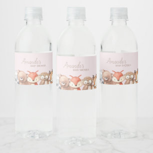 Étiquette Pour Bouteilles D'eau Le Baby shower des animaux des bois