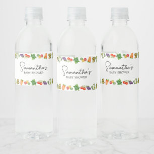 Étiquette Pour Bouteilles D'eau Le marché des agriculteurs Baby shower cultivé loc