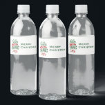 Étiquette Pour Bouteilles D'eau Le Typographe du Magic Christmas<br><div class="desc">Étiquettes de bouteilles d'eau avec une illustration cool. Texte dit Croire à la magie en lettres fantaisistes. Décoré de boules de noël.</div>