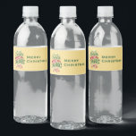 Étiquette Pour Bouteilles D'eau Le Typographe du Magic Christmas<br><div class="desc">Étiquettes de bouteilles d'eau avec une illustration cool. Texte dit Croire à la magie en lettres fantaisistes. Décoré de boules de noël.</div>