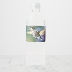 Étiquette Pour Bouteilles D'eau Le vol des colibris